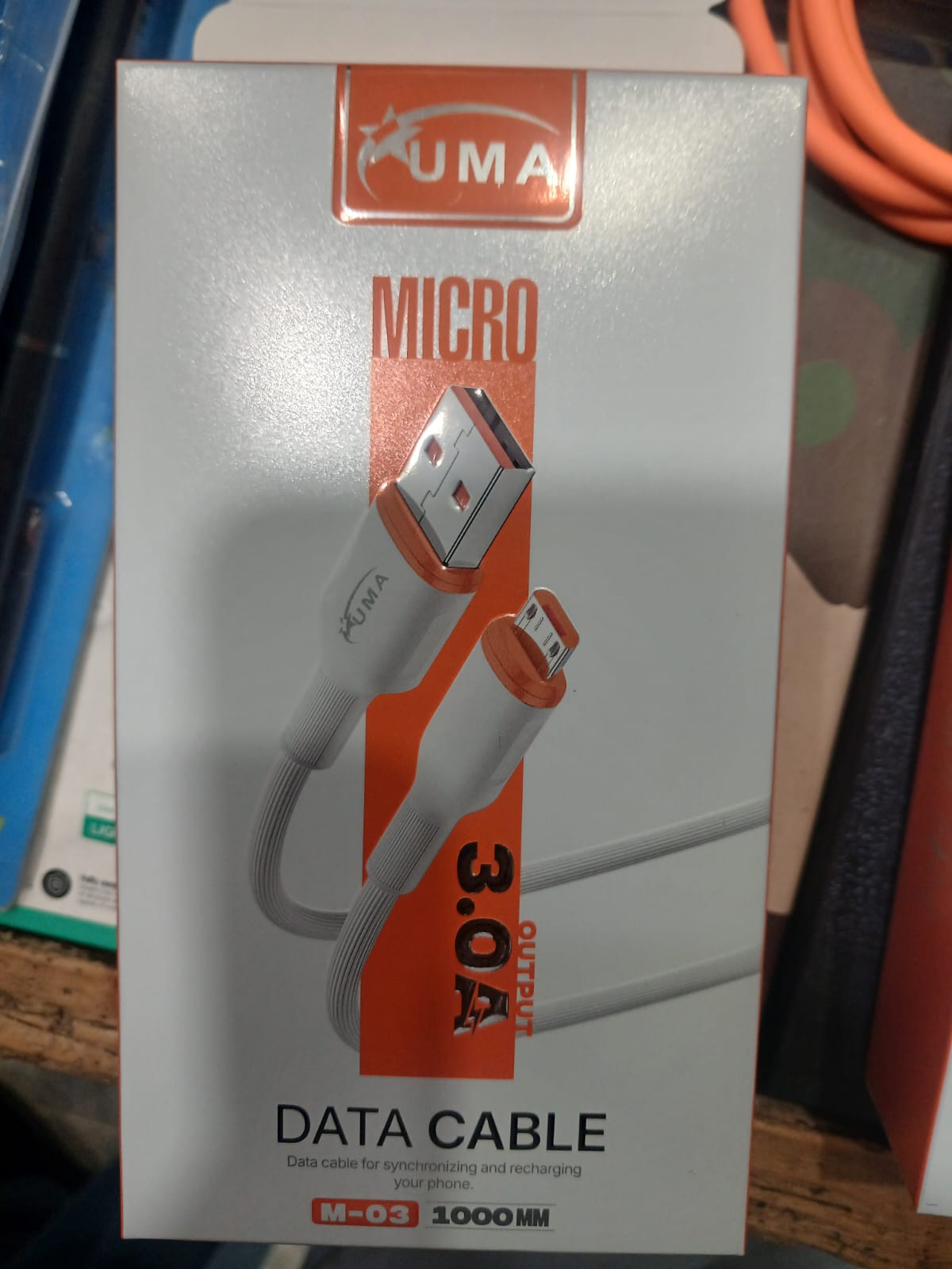 UMA M-03 Type-C Fast Charging Data Cable 1 Meter 3A USB to USB-C Charger & Sync Cable