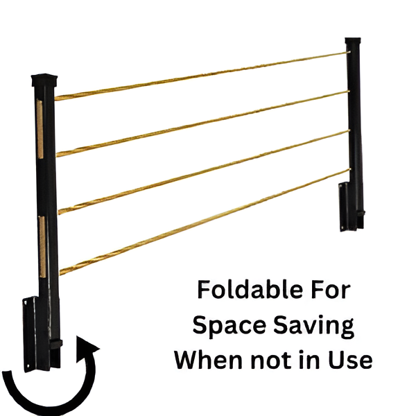 Cloth Drying Stand (24 Inches) with Free Rope Foldable Wall Mounted Heavy Duty Cloth Dryer for Laundry �Space Saver, Modern Hanger Stand