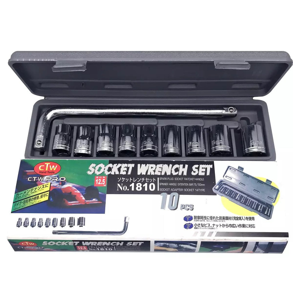 CTW-1810 | 10 Piece High Quality Socket Wrench Set Spanner Car Machine Repair Service Tools Kit | Best Quality Tool Kit?