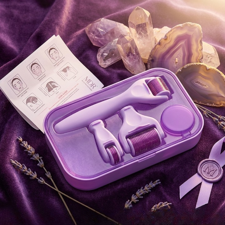 4 In 1 Derma Roller System For Anti Aging Skin Regeneration And Collagen Stimulation Therapy