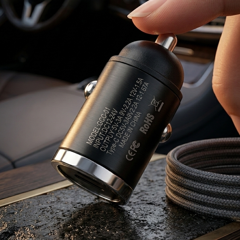 G-Golden 60W QC 4.0 Fast Car Charger �Dual Port High-Quality Multi-Device Charging, Black