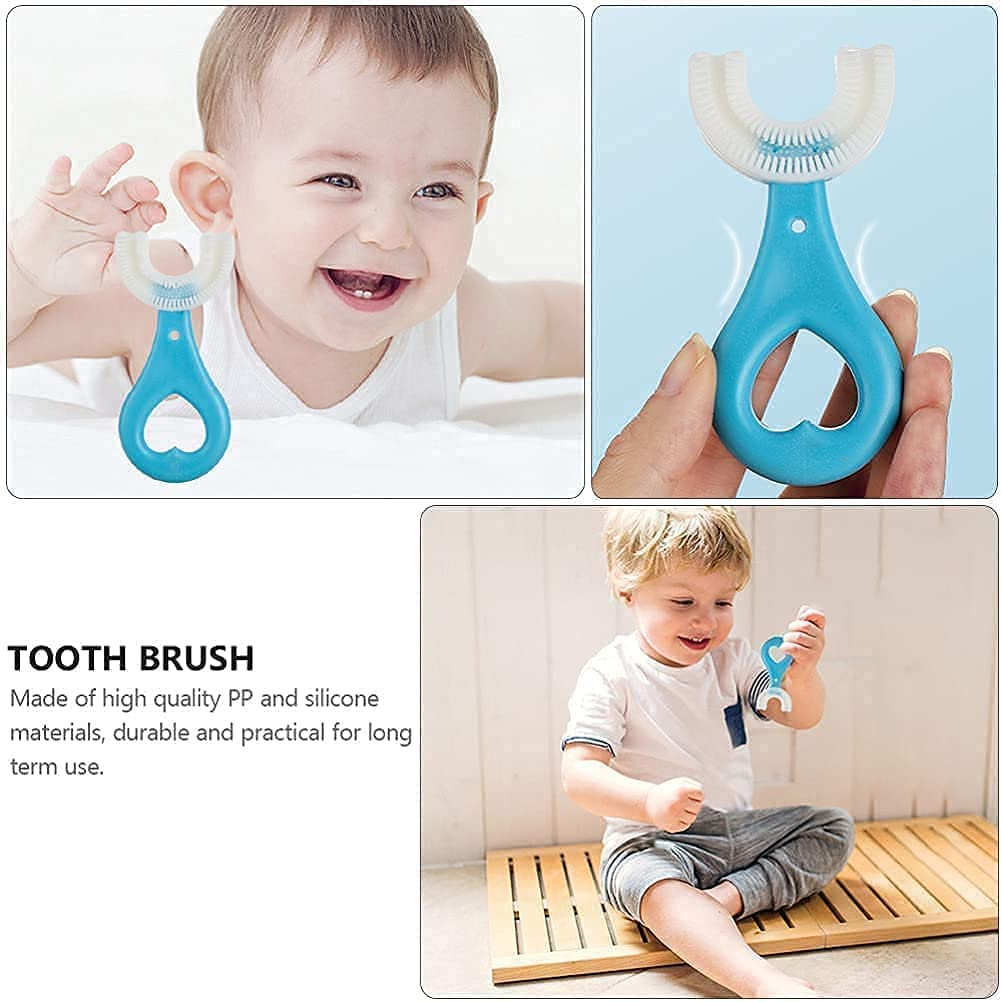 360? U-Shaped Baby Toothbrush | Soft Silicone Kids Oral Care & Teether Brush (Random Color)