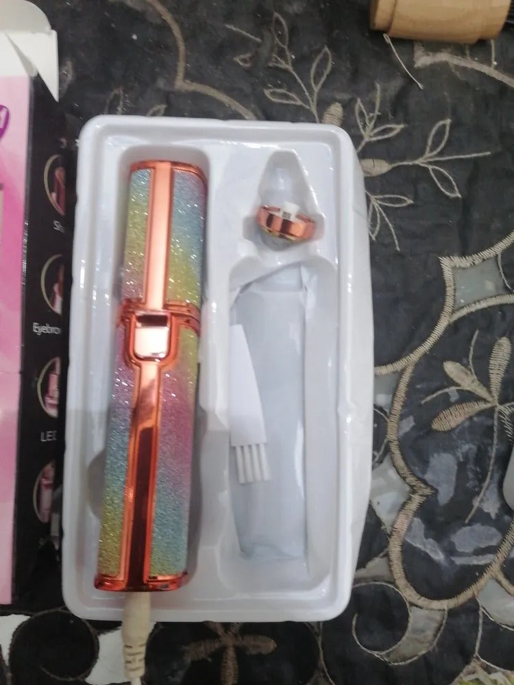 Flawless 2 In 1 Eyebrow Trimmer Multi Attractive Color With USB Charging Cable And Cleaning Brush