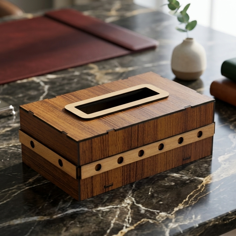 Premium Tissue Box Holder �Stylish & Durable Organizer for Home, Office & Car - Size:9.5/3.5h/5.5