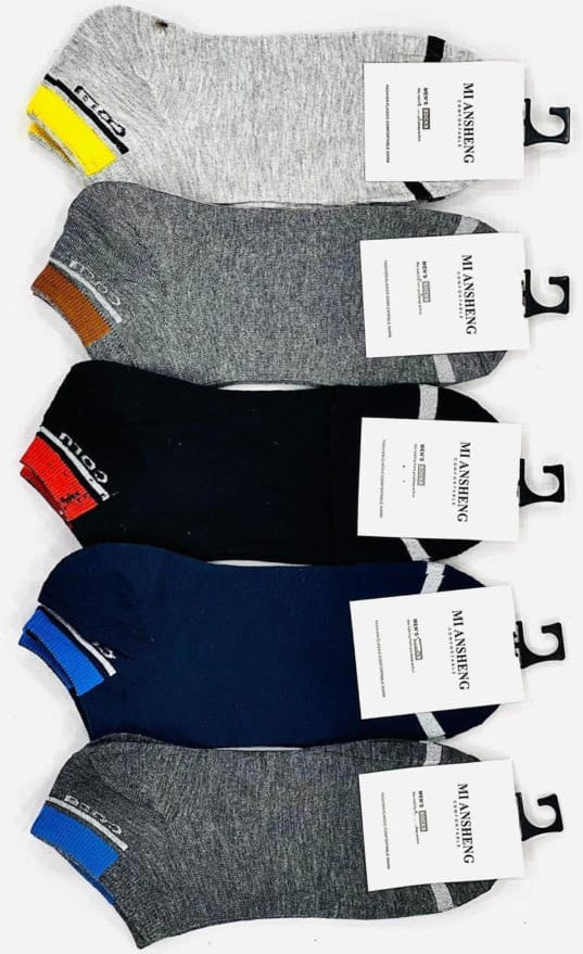 Pack Of 2 Pair Anklet Socks For Men �Soft, Breathable, And Stretchable Low-Cut Socks For Daily Comfort And Style (Random Design)