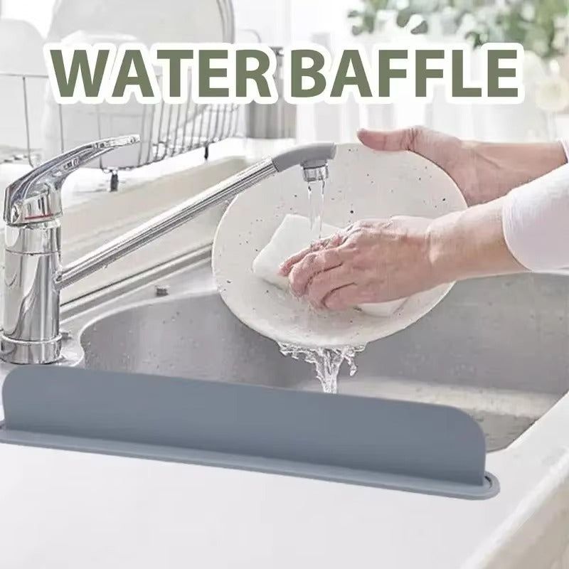 Reusable Silicone Sink Splash Guard �14 Inch Splashproof Countertop Water Barrier With suction (Random Color)