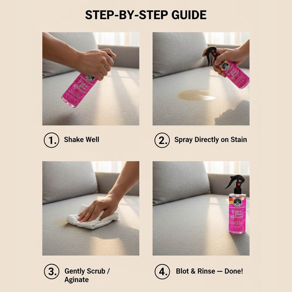 Three Guys Fabric Stain Remover 250ml Fast Acting Cleaner For Carpets Upholstery And Fabric Surfaces
