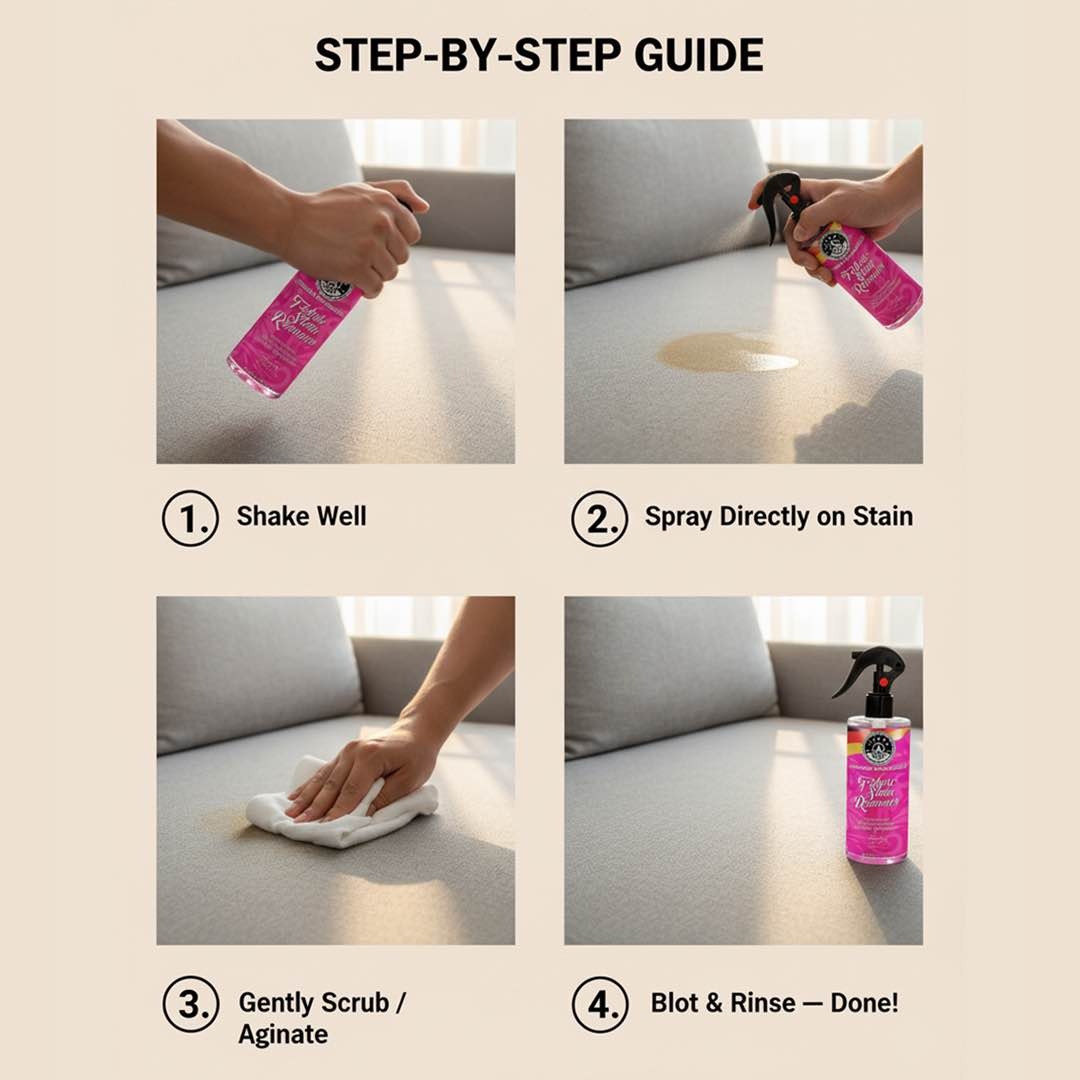 Three Guys Fabric Stain Remover 250ml Fast Acting Cleaner For Carpets Upholstery And Fabric Surfaces
