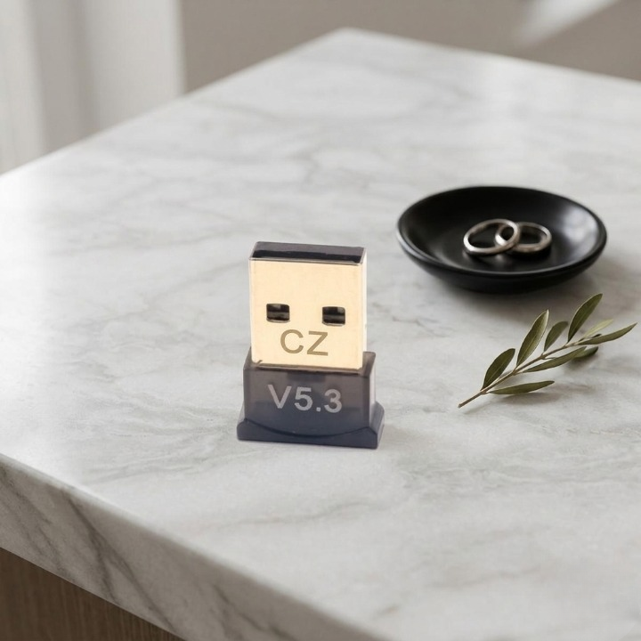 Mini Bluetooth 5.3 USB Dongle �Ultra-Compact Plug & Play Wireless for Windows PCs