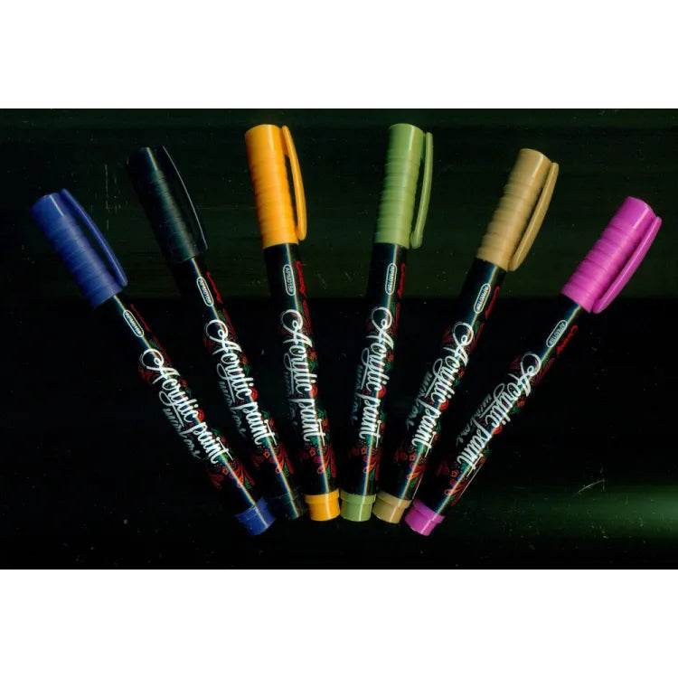 6 pc acrylic marker set