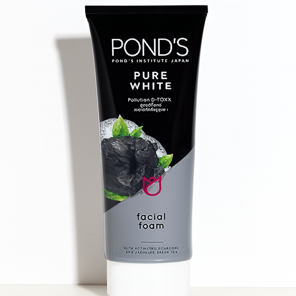 Pond? Pure White Face Wash with Activated Charcoal �Deep Cleansing & Brightening Daily Face Cleanser (100g)