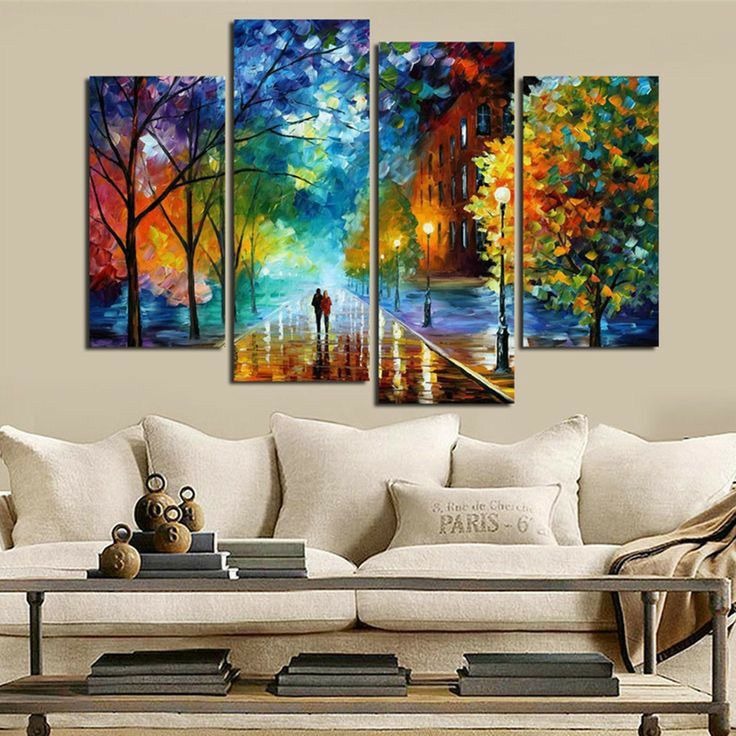 Set of 4 Decorative Wall Art Canvas Frames �Modern 4 Pcs Wall Frame Set (2pcs 8x14 Inch & 2pcs 8x16 Inch)