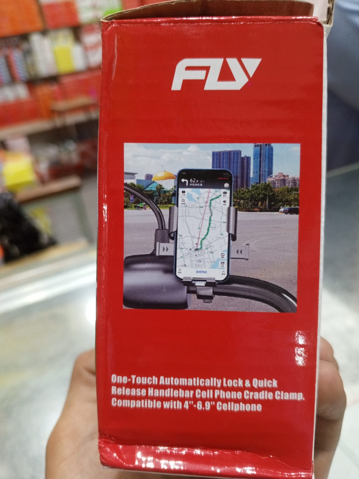 FLY Universal Mechanical Bike & Motorcycle Phone Mount �360? Adjustable Handlebar Bracket for Bicycles, Scooters & E-Bikes