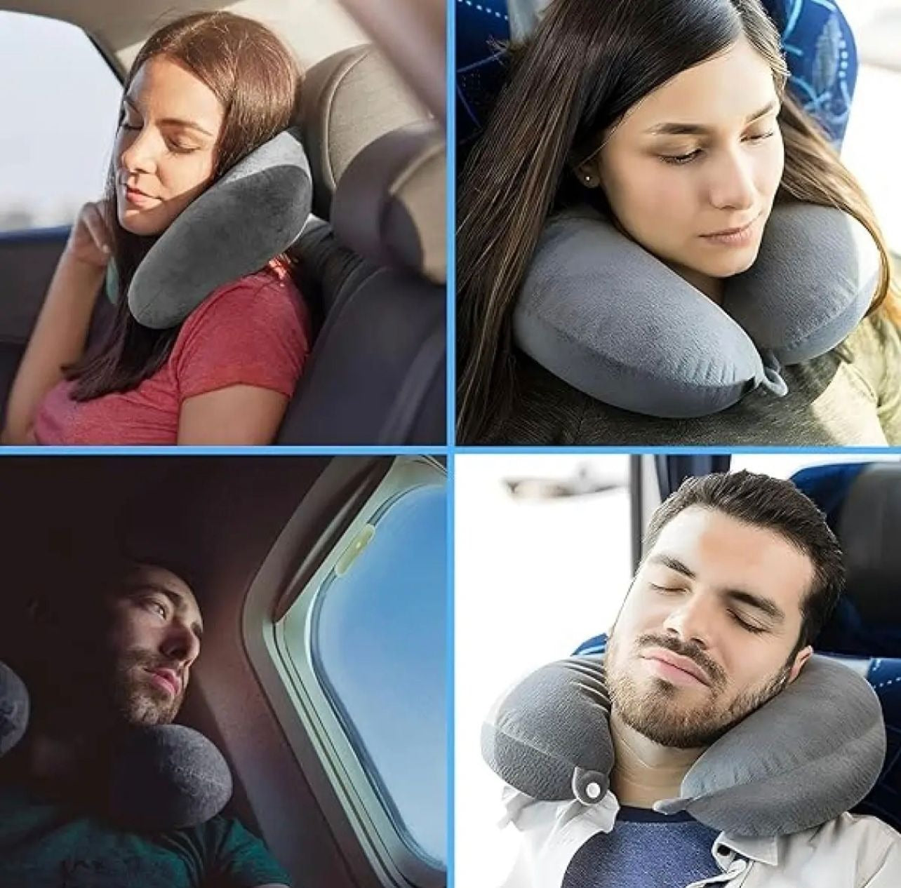 H HOMEWINS 100% Pure Memory Foam Travel Pillow �Soft Neck & Head Support Cushion for Airplane, Car, Home & Office (Random Color)