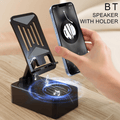 3-in-1 Rotating Foldable Mobile Phone Stand with Built-in Bluetooth Speaker �Adjustable Desktop Holder for Smartphones