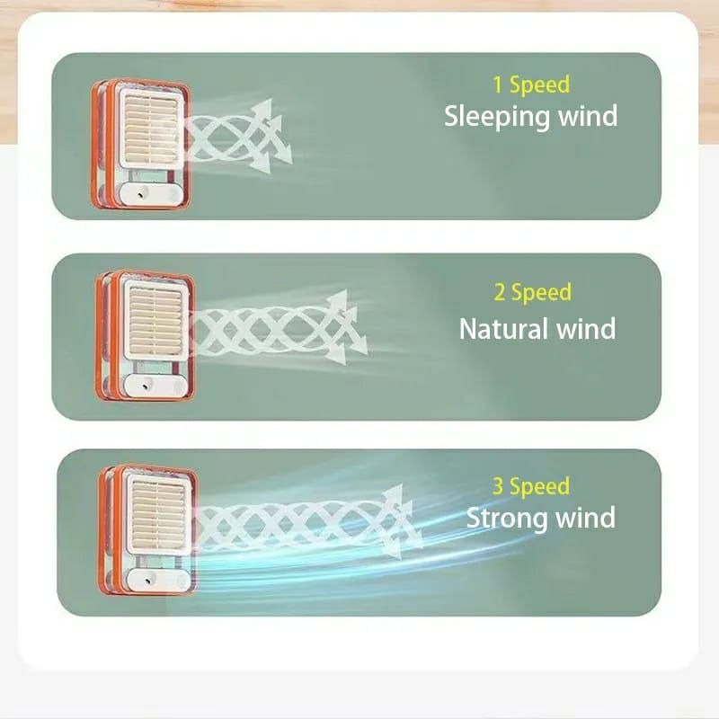 Rechargeable Portable Desktop Air Conditioner USB Mini Air Cooler Fan With Spray Humidifier Purifier | 3 Speed