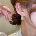 ZJE-163 Korean Zircon Crystal Earrings - Silver