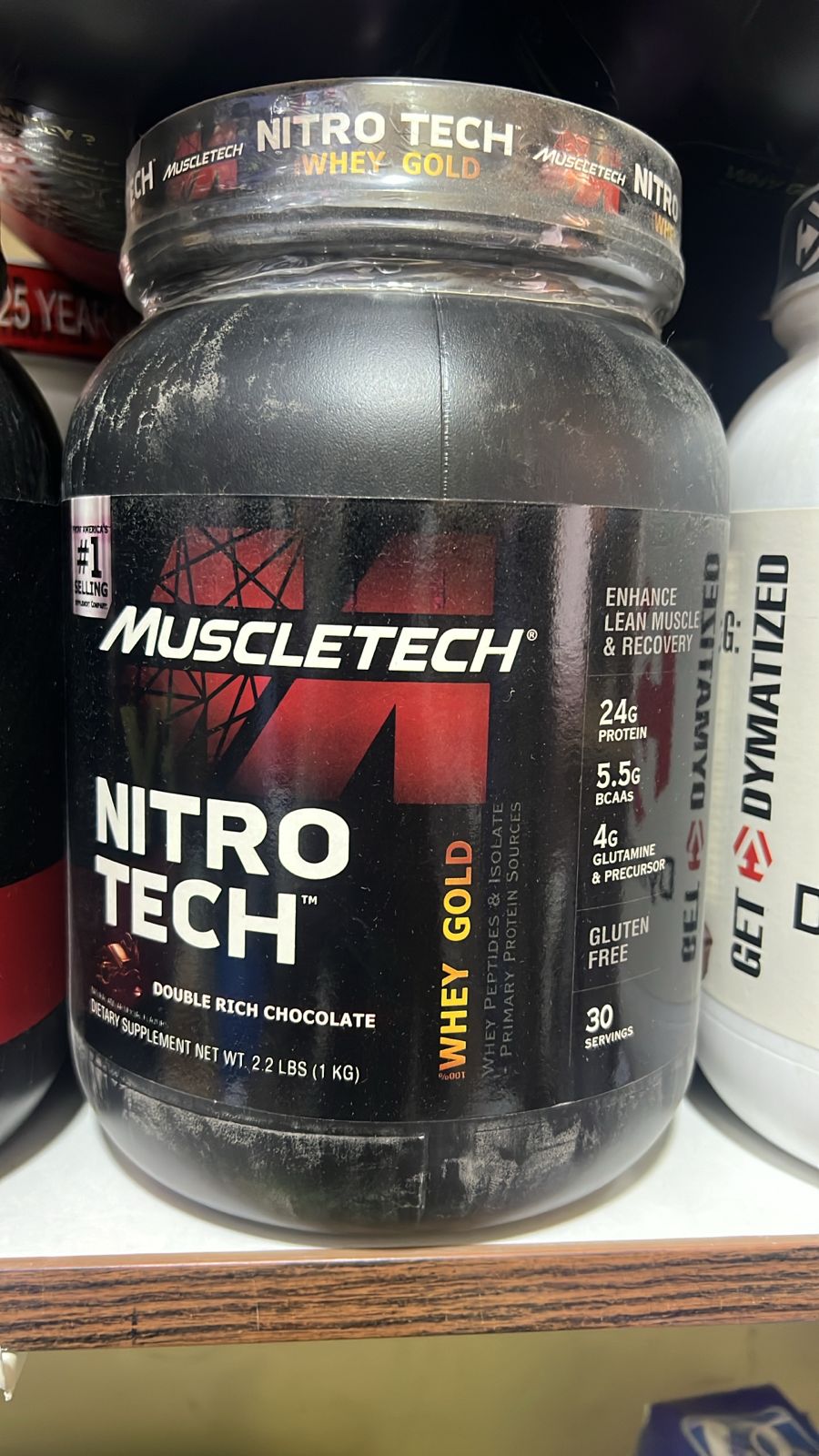 MuscleTech Nitro Tech 100 Percent Whey Gold Double Rich Chocolate Flavor 2.2 Pounds 1 Kg Protein Powder