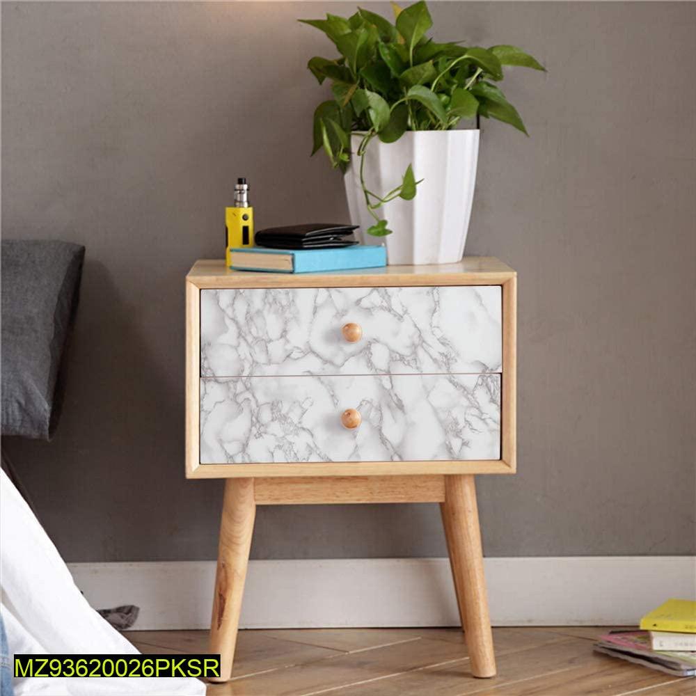 Self-Adhesive White Marble Side Table 180x60cm