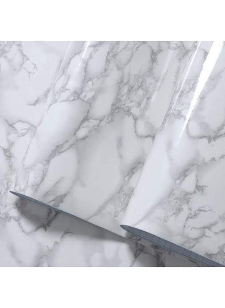 Self-Adhesive White Marble Side Table 180x60cm