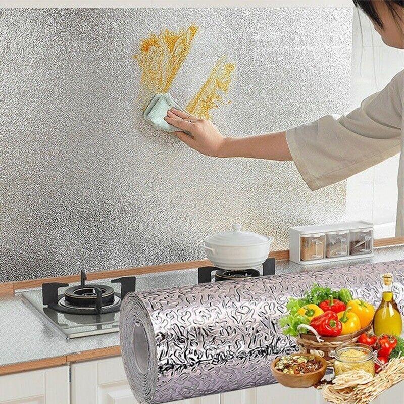 Self Adhesive Aluminum Foil Kitchen Cleaner Silver 200x60cm