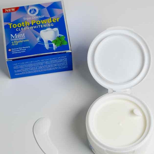 Tree Doctor Tooth Powder �Mint Clean Whitening Formula with Hyaluronic Acid | Plaque Removal & Fresh Breath | 50g