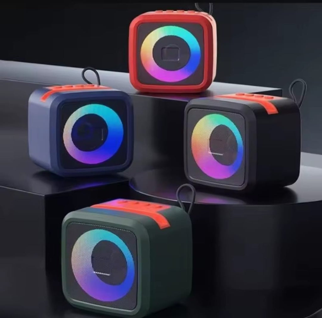 S11 Mini Portable Bluetooth Speaker with Phone Holder, RGB Lights, Super Bass & 10-Hour Playtime �Compact Travel Wireless Speaker (Random Color)