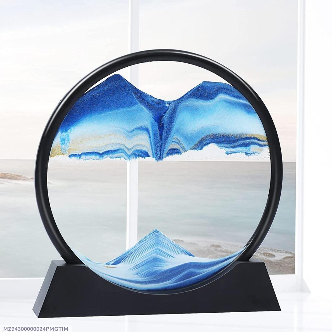 3D Moving Sand Art Blue Ocean Design Glass Frame
