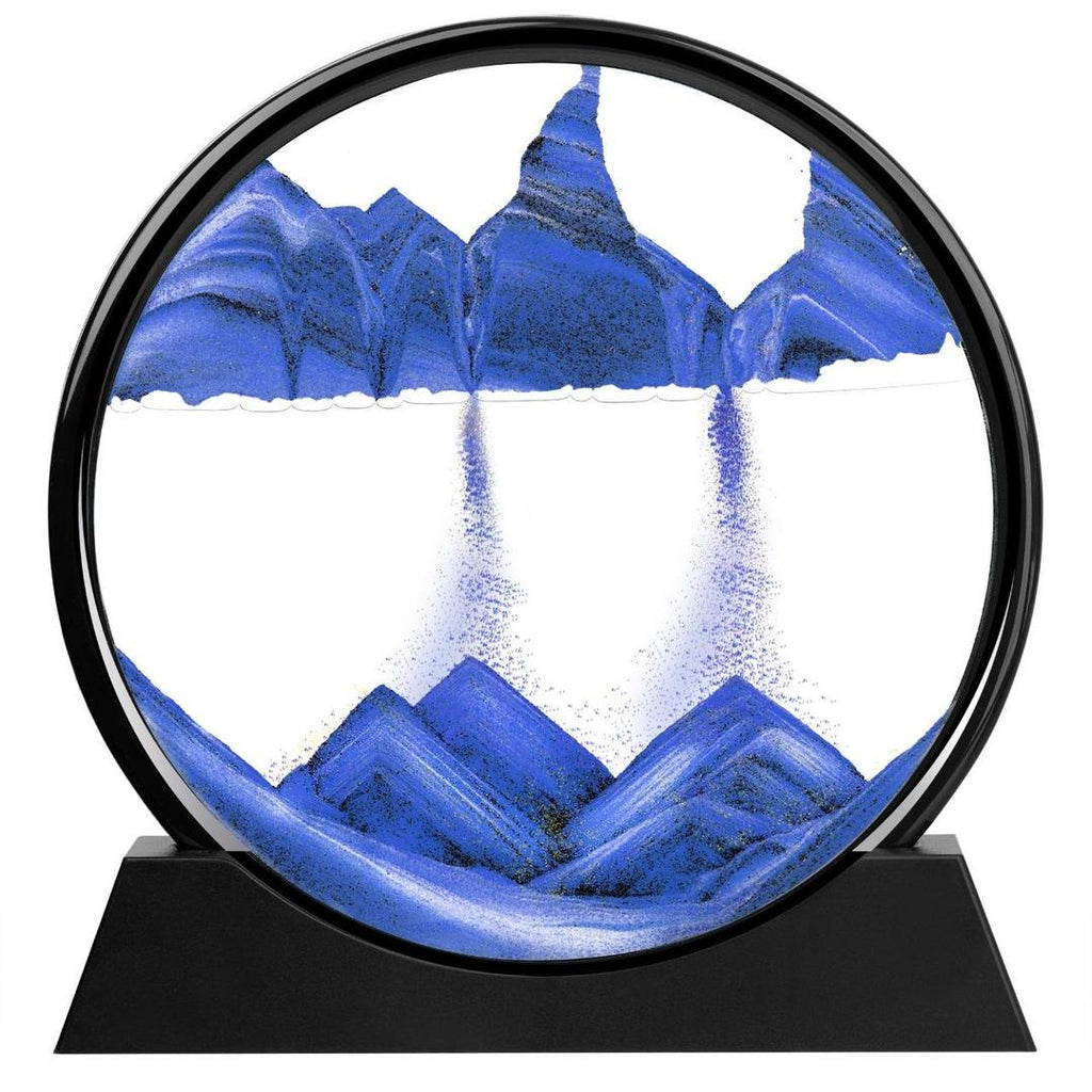 3D Moving Sand Art Blue Ocean Design Glass Frame