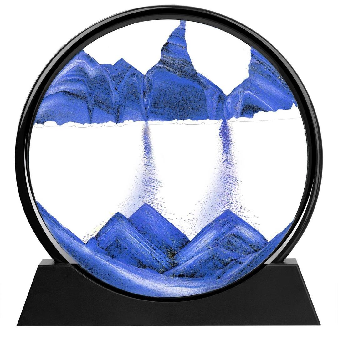 3D Moving Sand Art Blue Ocean Design Glass Frame