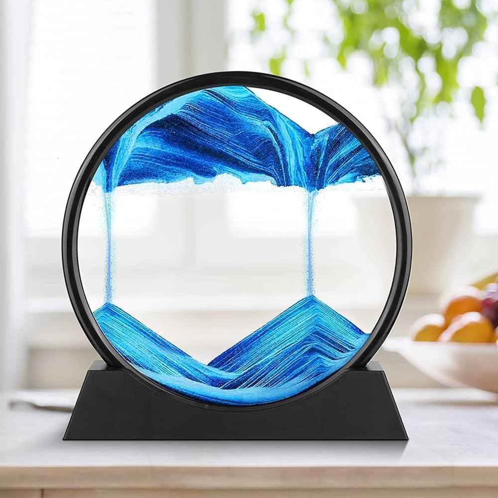 3D Moving Sand Art Blue Ocean Design Glass Frame
