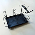 Modern Kitchen Rack Black Metal with Hooks for Plates & Tools
