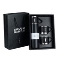 Black Stainless Steel Vacuum Flask Set 12Hr Hot Cold