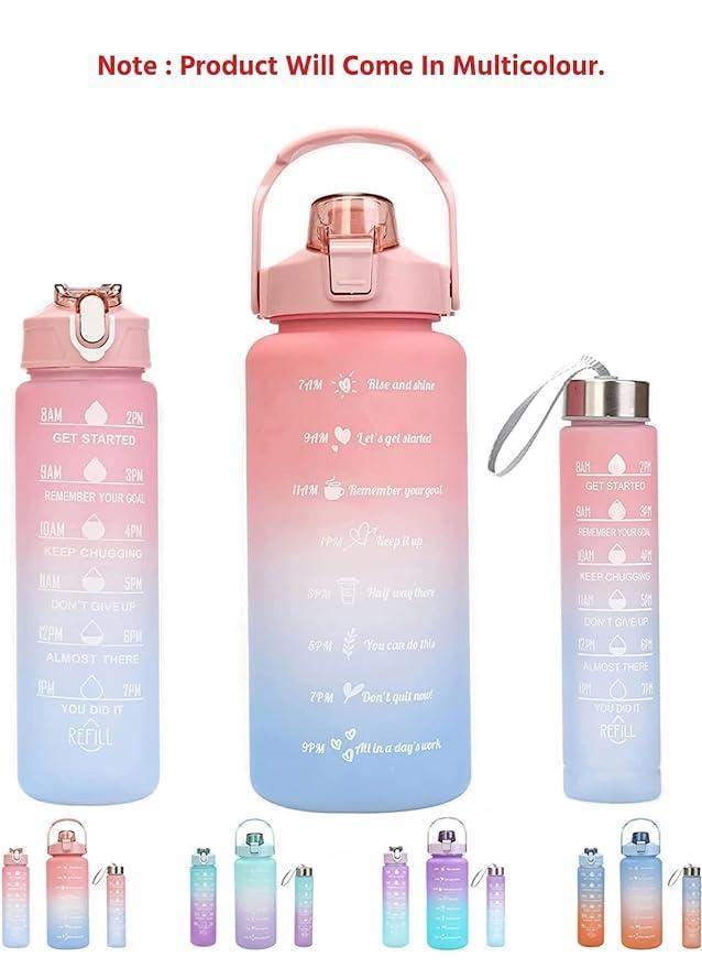 3 Pcs Gradient ABS Water Bottles 500ml Leak Proof