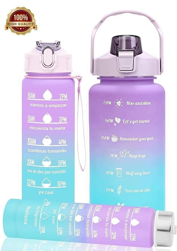 3 Pcs Gradient ABS Water Bottles 500ml Leak Proof