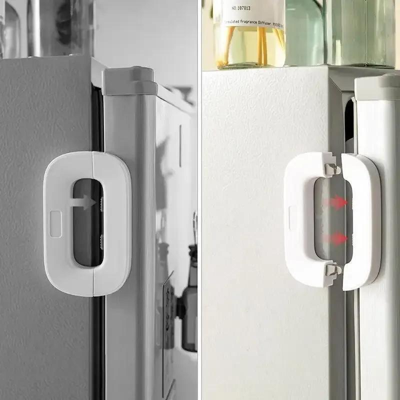 One-Hand Fridge Lock White ABS Plastic