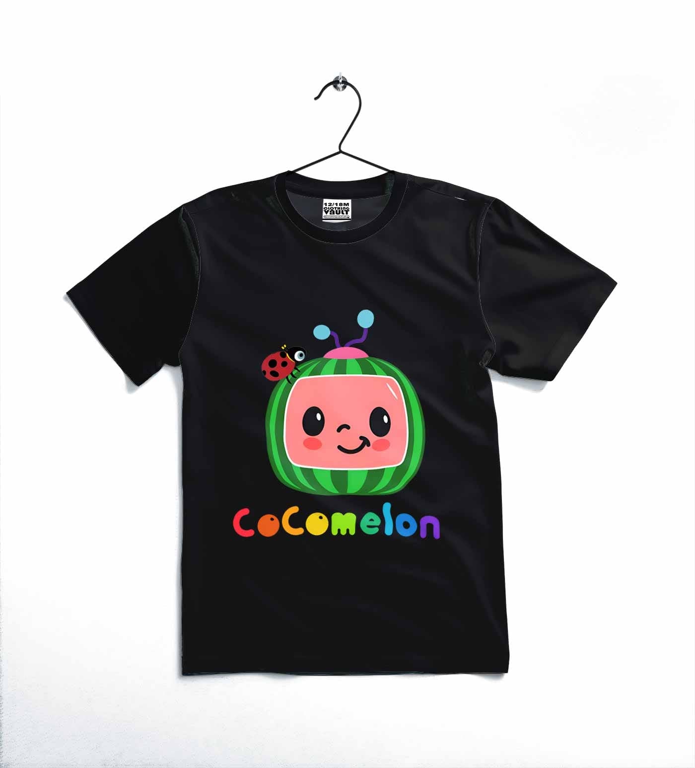 COCOMELON Printed T-Shirt | Cotton Jersey | Kids Casual Wear | Comfortable & Stylish |12-18 Months/Grey