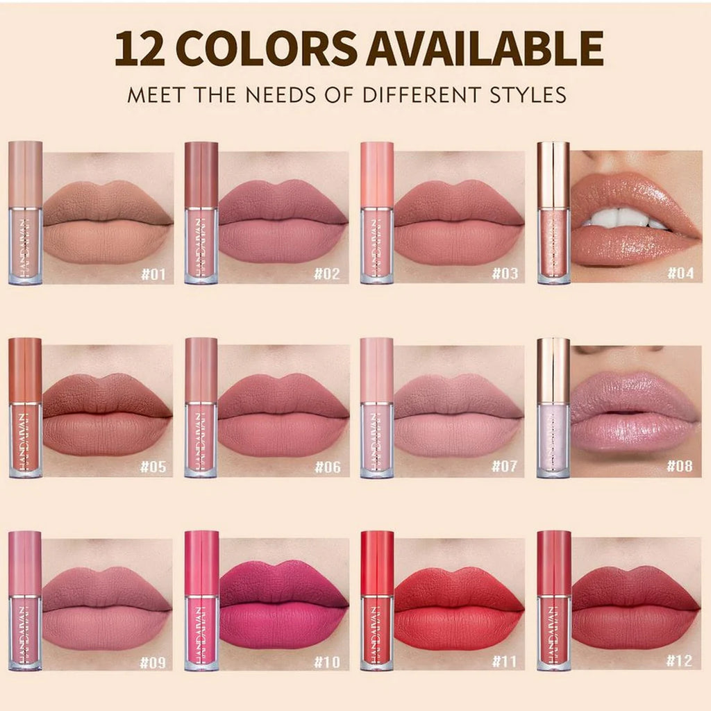 12 Colors HANDAIYAN Matte Liquid Lipstick Set – photo 5