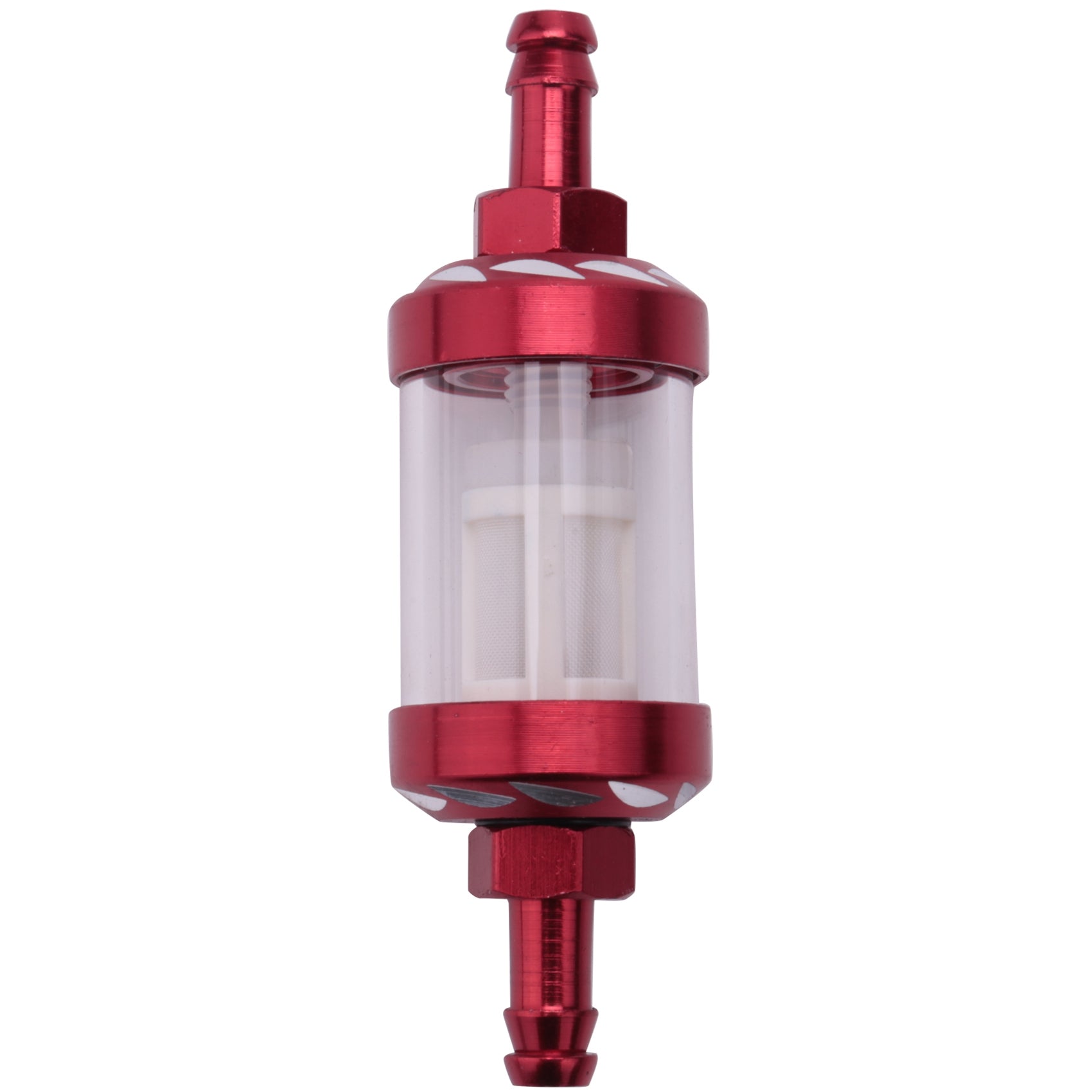 Universal Aluminum Glass Motorcycle Oil Filter �Transparent Reusable Inline Oil Filter for Motorbikes (Random Color)