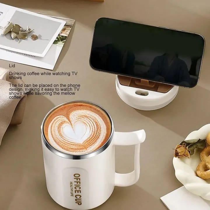 Stainless Steel Coffee Mug | Insulated | Anti-Slip Bottom | With Spoon | Office & Home Use
