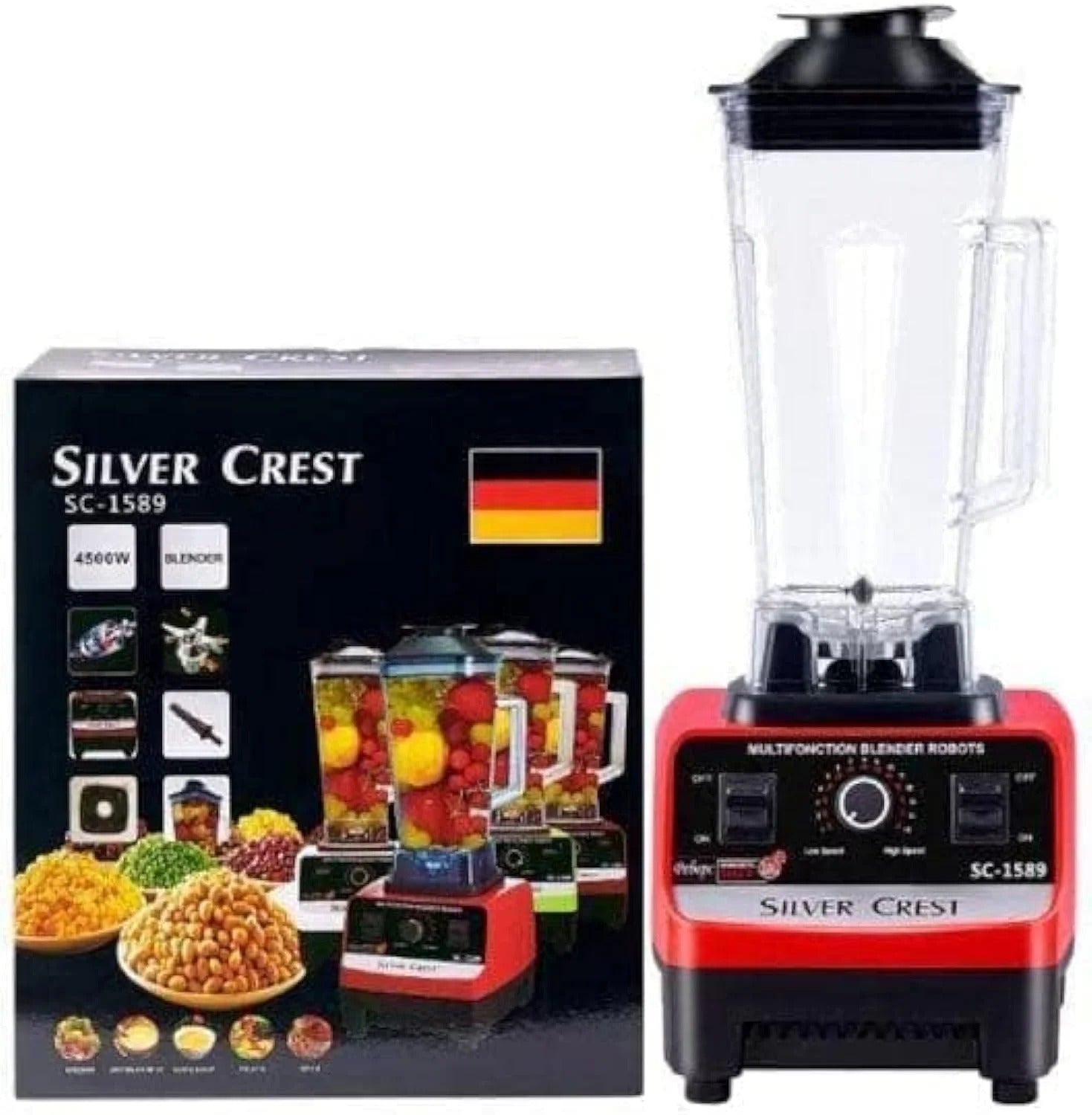Silver Crest SC-1589 2 in 1 High Power Blender 4500W �Multi-Function Grinder & Smoothie Maker