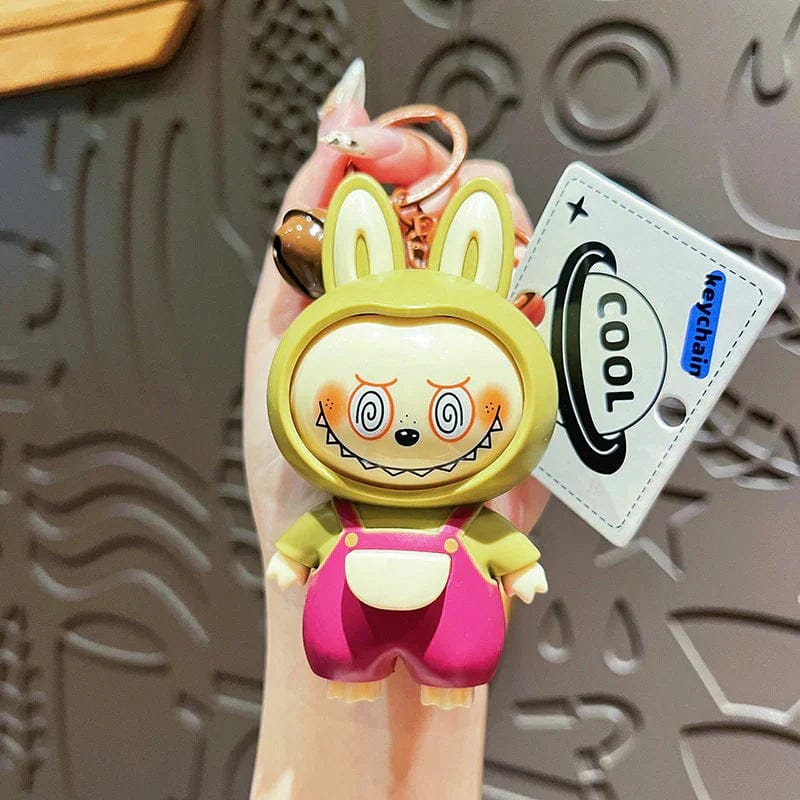 Labubu Face Changing Doll Toy | Mini Cartoon Keychain | Cute Style Decompression Toy | ( Random Color )