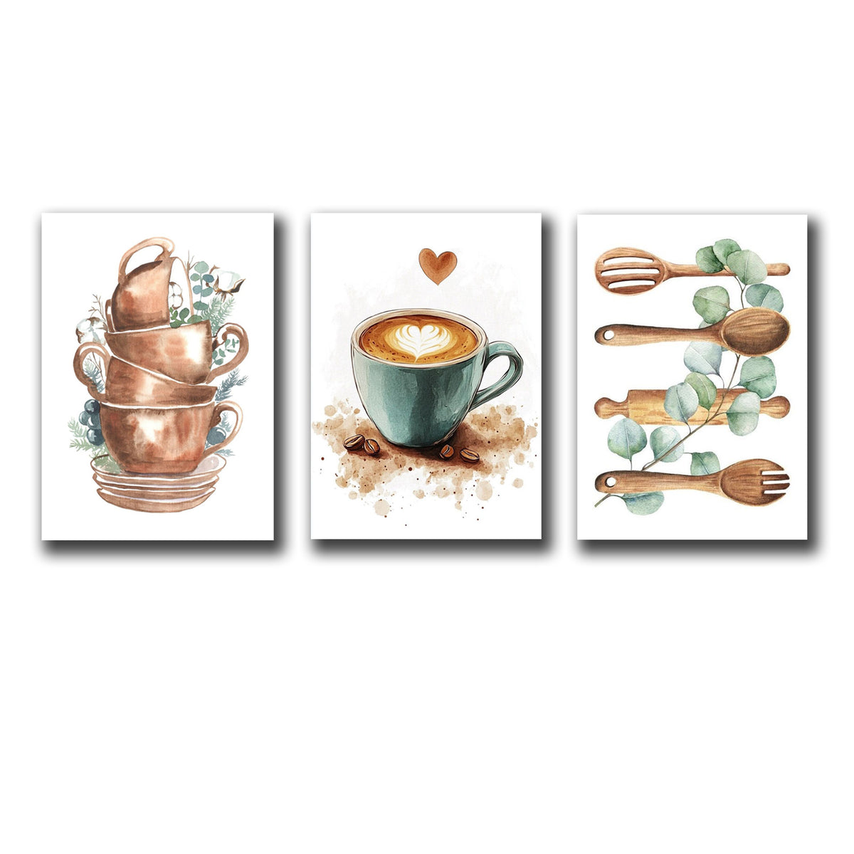 Set of 3 Wall Art Sticky Wooden – photo 2