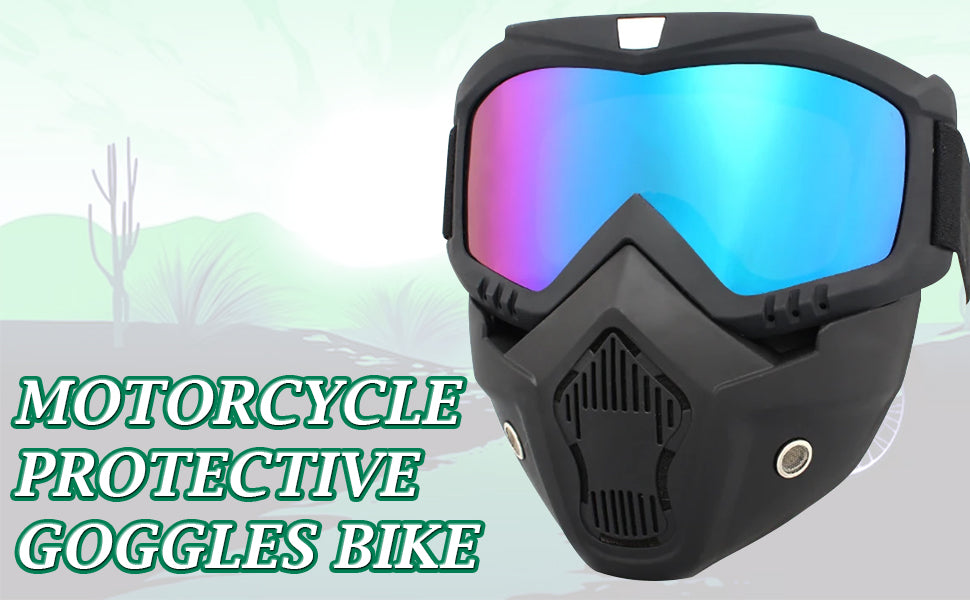 Motorcycle Protective Goggles Bike Face Mask, OFF Road Goggle Mask   multicolor