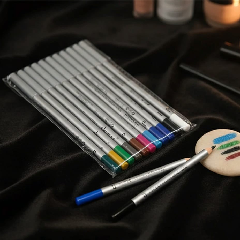 12 Pcs Multicolor Eyeshadow & Eyeliner Pencils Set �Creamy Smooth Makeup Pencils