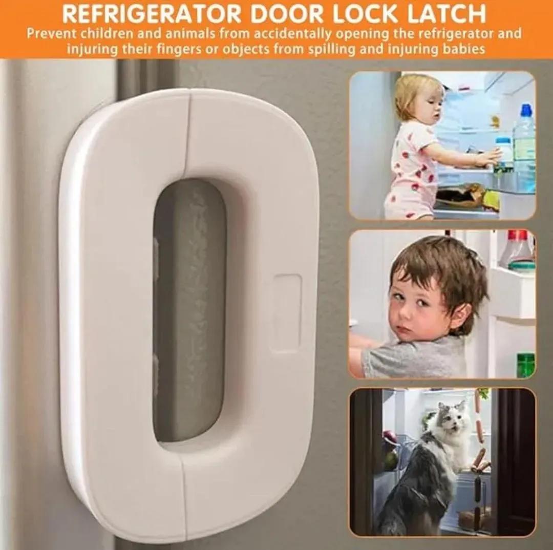 Refrigerator Lock For Child Safety - Durable Security Latch Guard Protector For Kitchen Appliance Doors Prevents Unauthorized Access And Opening