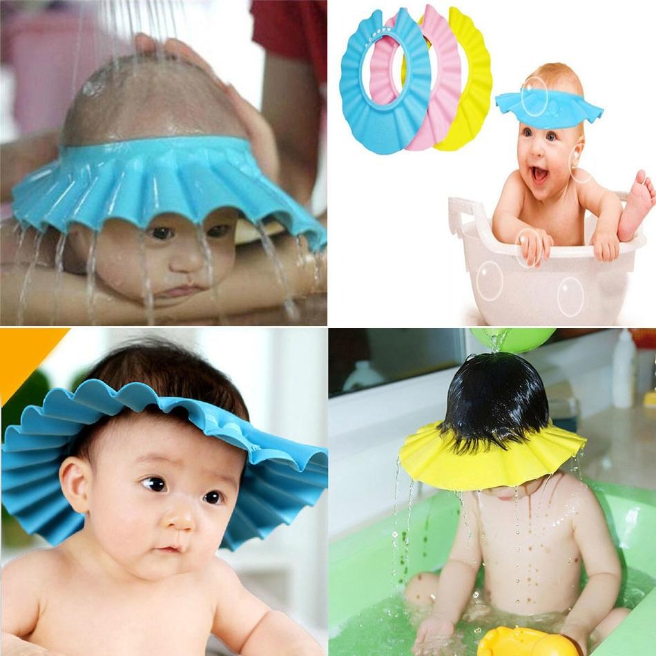 Baby Shower Cap With Stopper | Silicon Baby Shower Cap | Soft & Safe Material  | Random Color