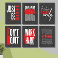 6 PC Motivational Wall Decor Cardboard Phototiles Durable Elegant Stylish Inspiring And Unique Decorative Home And Office Art - 8*11