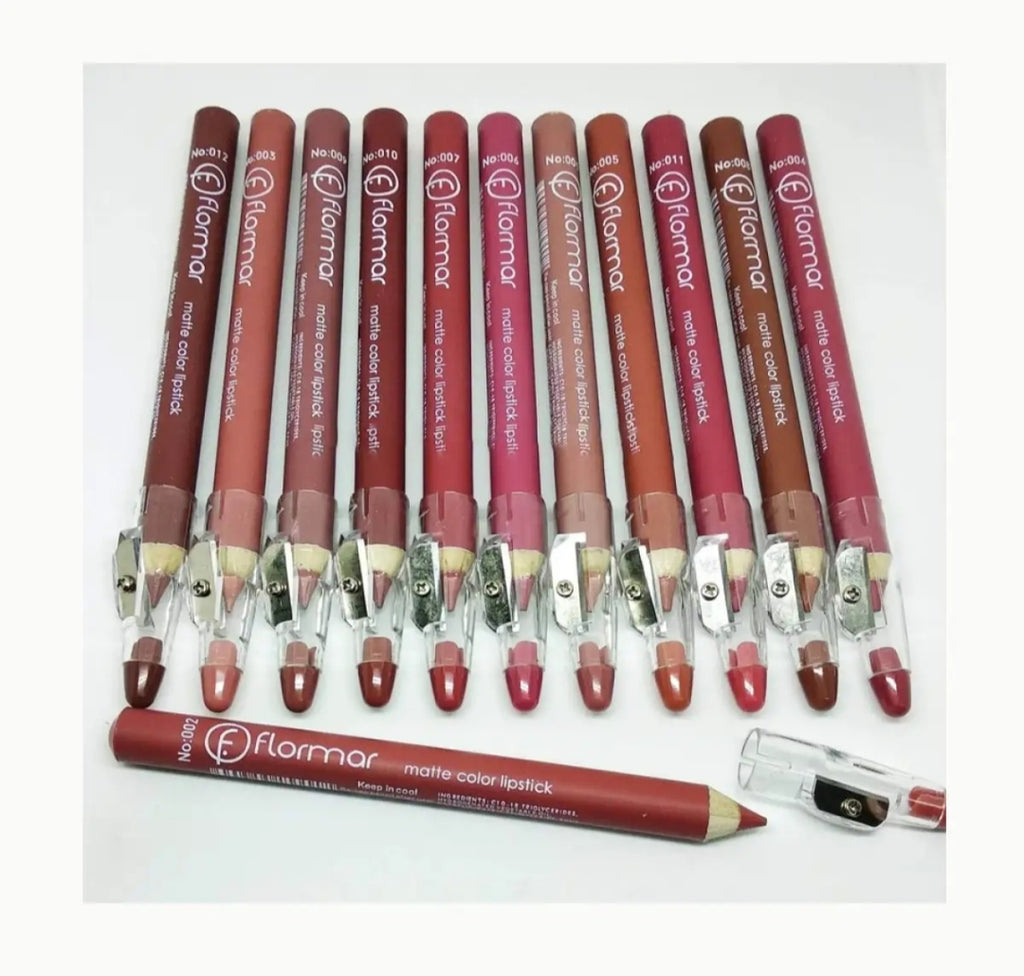 Set of 12/6 Pcs Matte Nude Colors Lip Liners Pigmented Lip Pencils