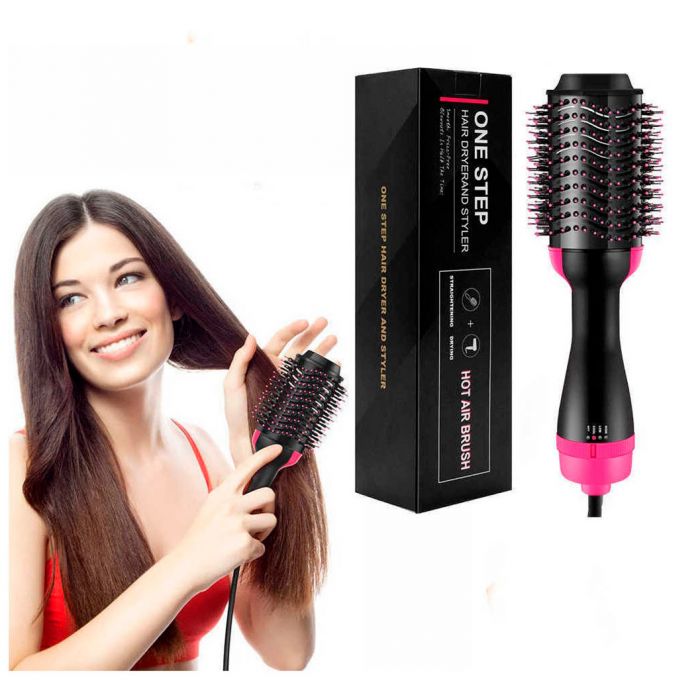 One Step Hair Dryer And Styler Hot Air Brush With Extra Hair Tool Set �Professional Volumizer, Straightener, Curler, And Dryer In One